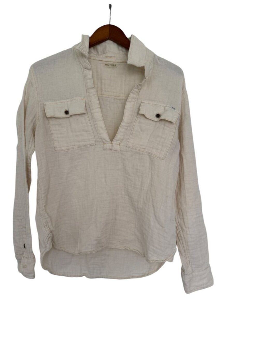 MOTHER The Frenchie Slipover in Learning the Ropes- Cream- M- Vintage